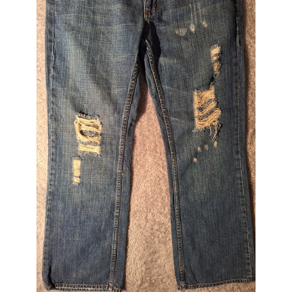 Aeropostale Vintage Bootcut Jeans Mens 32x30 Distressed Ripped Denim Cottagecore - Picture 3 of 10